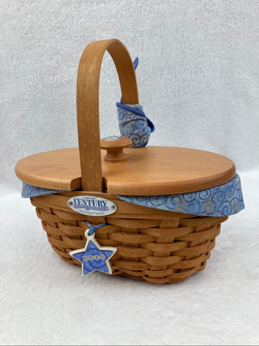 VTG Longaberger Century Celebration 2000 Cheers Basket with Lid 8”